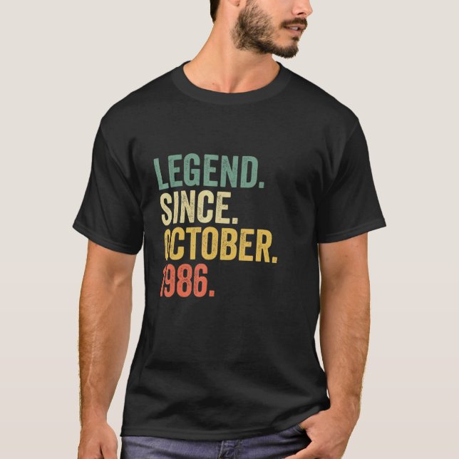 T-shirt 36 Ans Légende depuis octobre 1986 36e anniversair (Devant)