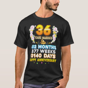 T-shirt 36 ans marié heureux 36e anniversaire de Mariage C