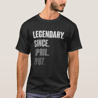 T-shirt 36 Ans Vintage 1987 Anniversaire 36 Avril Déco