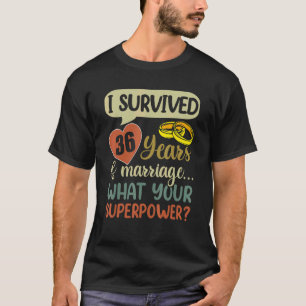 T-shirt 36e anniversaire de mariage Couples I Survived 36