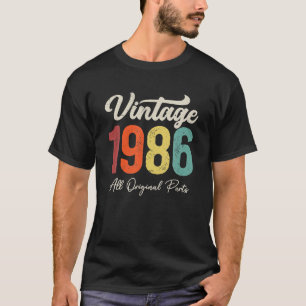 T-shirt 37 ans Vintage 1986 37e anniversaire Décoration