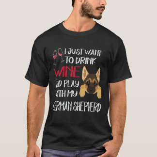 T-shirt 37 Veulent simplement boire du vin et jouer avec m