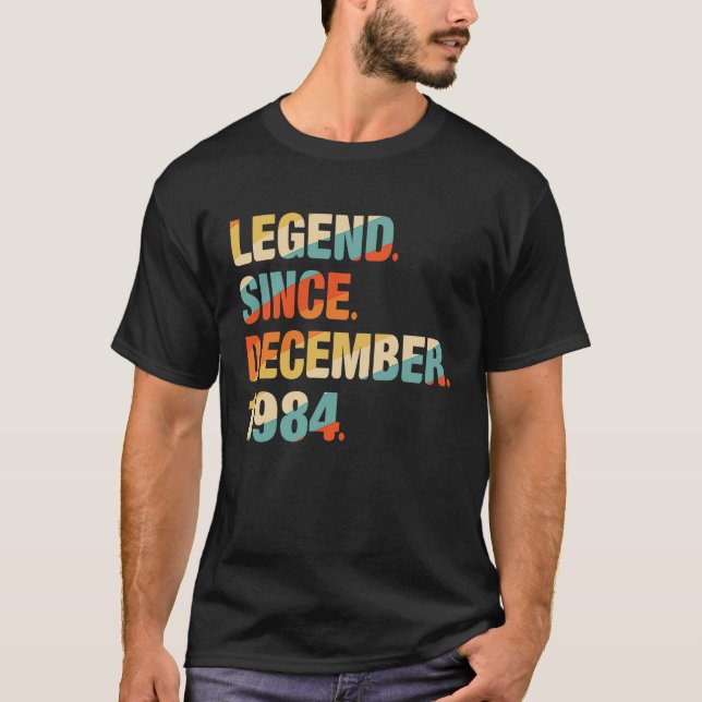 T-shirt 37e anniversaire 37 ans légende depuis le 1er déce (Devant)