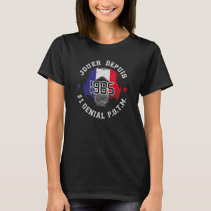 T-shirt 37e Anniversaire Soccer France Né En 1985 37 Ans