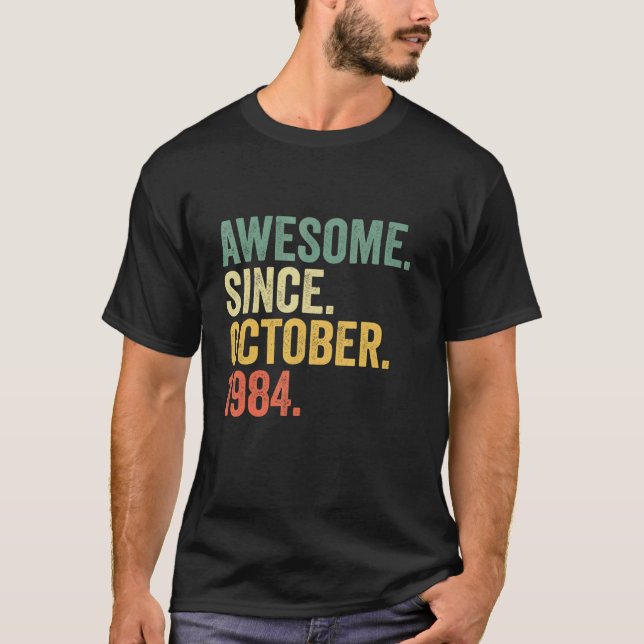 T-shirt 38 Ans Awesome Depuis Octobre 1984 38e Birt (Devant)