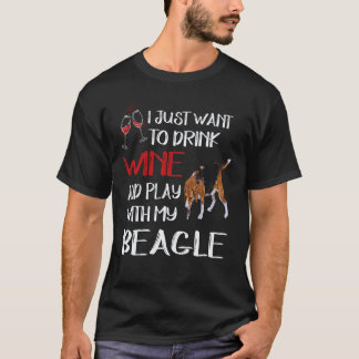 T-shirt 38 Bois du vin et joue avec mon beagle