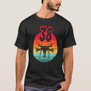 T-shirt 38e Anniversaire I Télécommande Rétro Drones Avec 