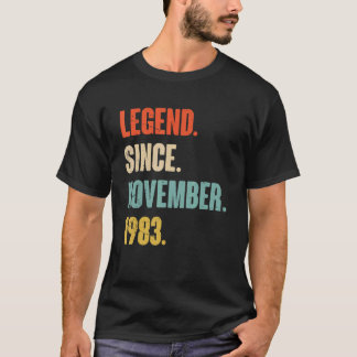 T-shirt 39 ans 39e anniversaire Légende depuis novembre