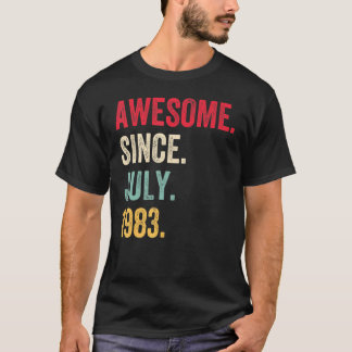 T-shirt 39 Ans Awesome Depuis Juillet 1983 39e Anniversair