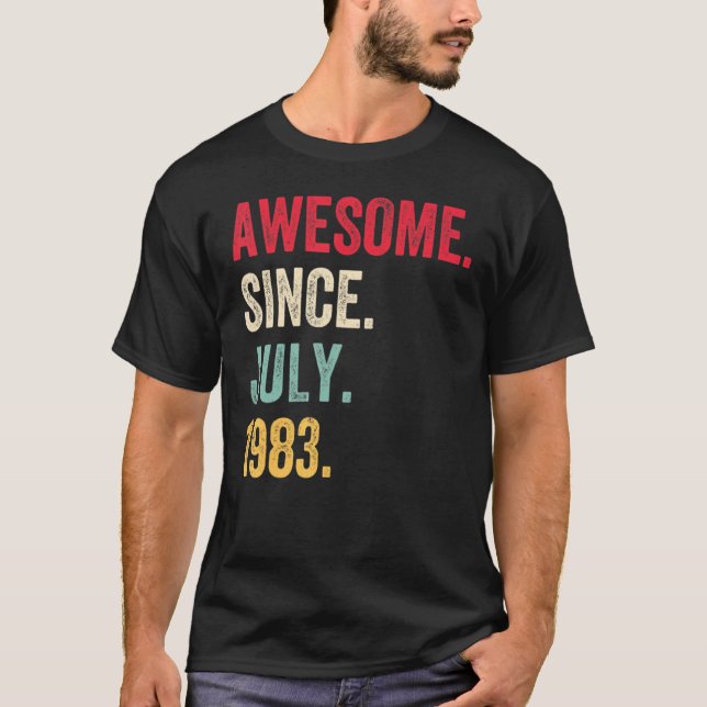T-shirt 39 Ans Awesome Depuis Juillet 1983 39e Anniversair (Devant)