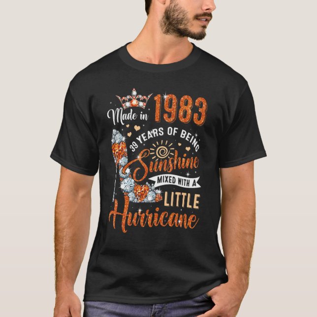 T-shirt 39 Ans Fabriqué En 1983 Anniversaire Reine Diamond (Devant)