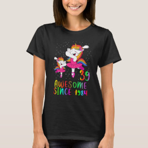 T-shirt 39 Ans Unicorn Ballet Awesome depuis