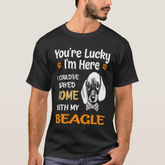 T-shirt 39 Tu Es Heureux Chez Toi Avec Mon Beagle