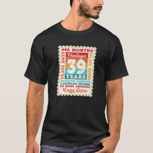 T-shirt 39E Anniversaire 39 Ans Timbre Postal Vintage B