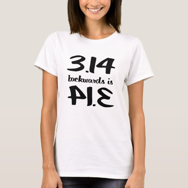 T-shirt 3,14 = tarte écrit vers l'arrière (Devant)