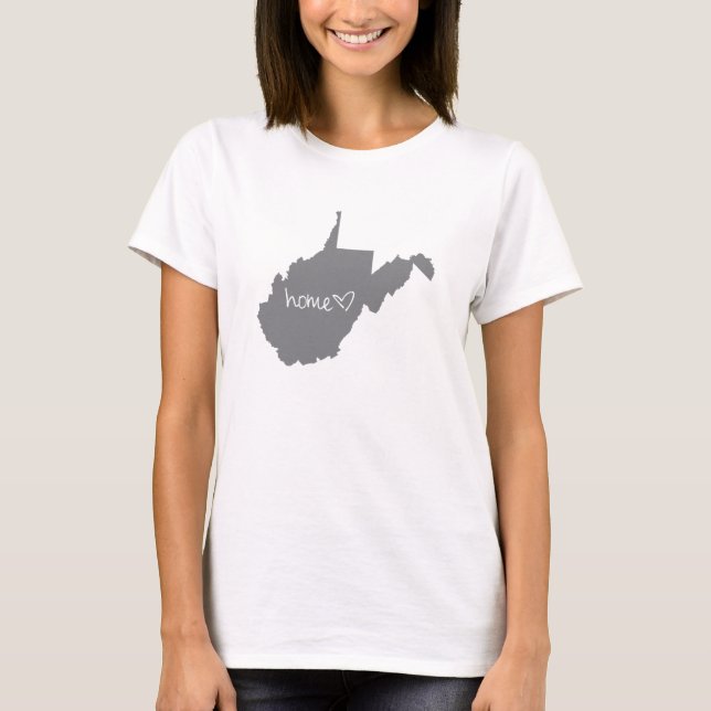 T-shirt <3 à la maison la Virginie Occidentale (Devant)
