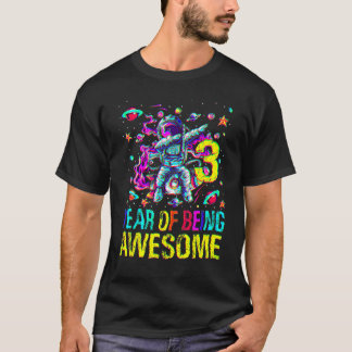 T-shirt 3 Anniversaire Année D'Être Un Awesome Astronaut 1