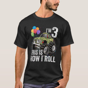 T-shirt 3 ans 3e anniversaire garçon Monster Camion
