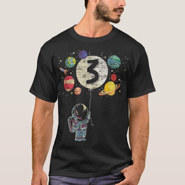 T-shirt 3 ans Anniversaire Garçon astronaute 3e anniversai (Devant)