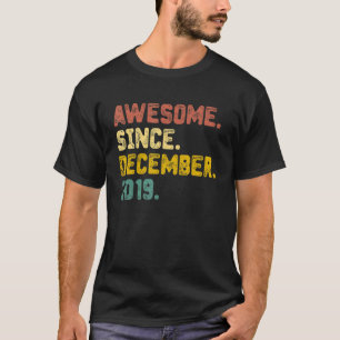 T-shirt 3 Ans Awesome Depuis Décembre 2019 3e Naissance
