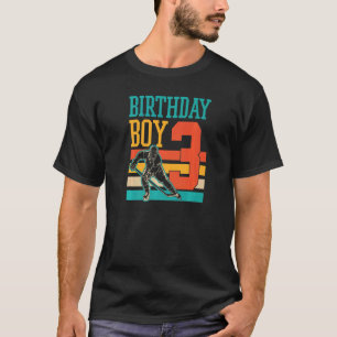 T-shirt 3 ans de hockey sur glace thème 3e anniversaire fê