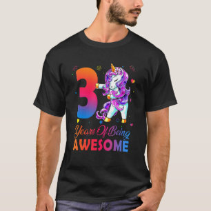 T-shirt 3 ans d'être génial Unicorn Flossing depuis 20