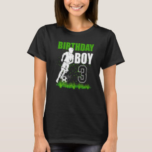 T-shirt 3 Ans Football Anniversaire Thème 3ème Pour Bo