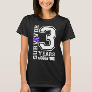 T-shirt 3 Ans Survivant Je Porte Violet Ribbon Lupus Lauré
