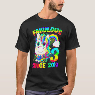 T-shirt 3 Ans Unicorn 3e Anniversaire Unicorn Girl Sinc