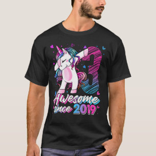 T-shirt 3 Ans Unicorn Dabbing 3ème Anniversaire Girl Uni