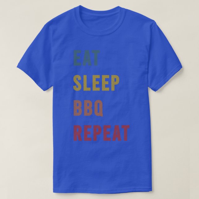 T-shirt 3 barbecue cadeau Eat Sleep BQ Repeat (Design devant)