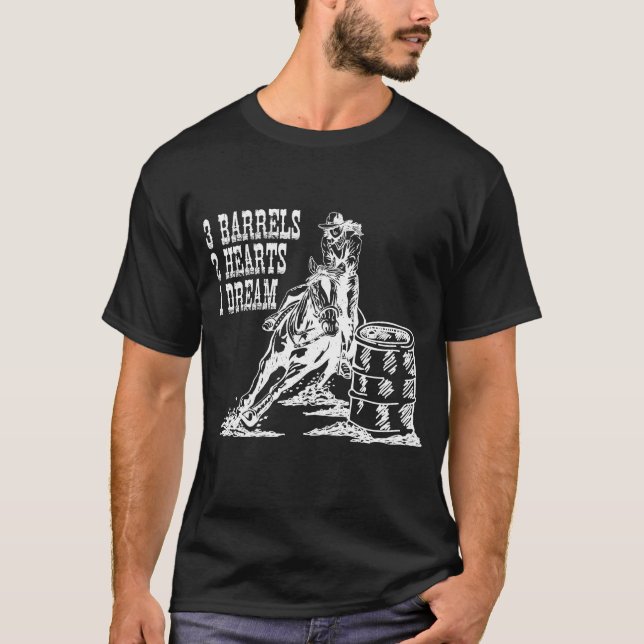 T-shirt 3 Barils 2 Coeurs 1 Dream Barrel Racing (Devant)