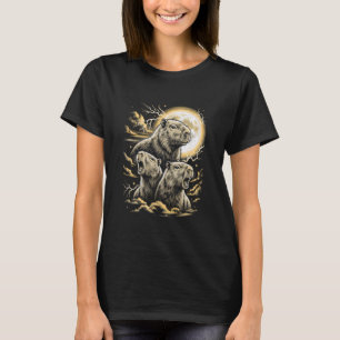 T-shirt 3 Capybaras Hurlements à la Lune Mème Drôle Capyba