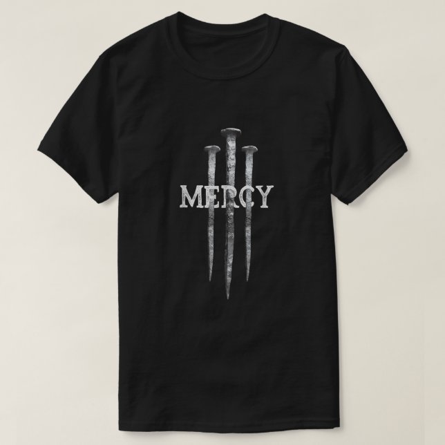 T-shirt 3 clous Miséricorde Jésus Chemises Christian Tee (Design devant)