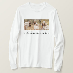 T-shirt 3 Collage photo Meilleure maman Jambe à manches lo