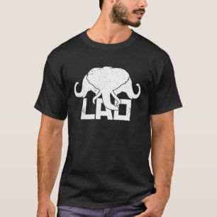 T-shirt 3 Elephant en tête LAO Royaume original du Laos Fl