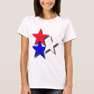 T-shirt 3 étoiles, rouges, blancs et bleus