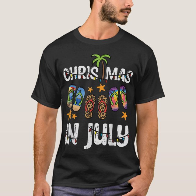 T-shirt 3 Flip Flops Noël En Juillet Été Noël Plage W (Devant)