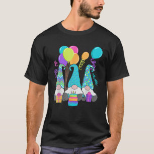 T-shirt 3 Gnomes Anniversaires Gâteau d'Anniversaire, Pr