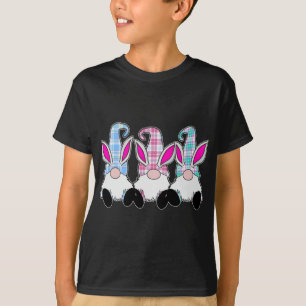 T-shirt 3 Gnomes de Pâques Pastel Printemps En vichy Bunny