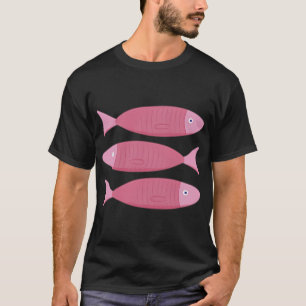 T-shirt 3 Illustrations de poissons sardines en rose