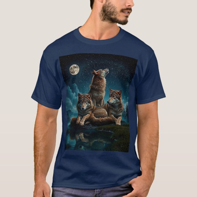 T-shirt 3 loups de repos (Devant)