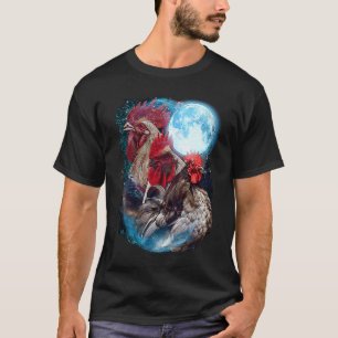 T-shirt 3 Lune Poulet Drôle Oiseau Amoureux Animaux Graphi