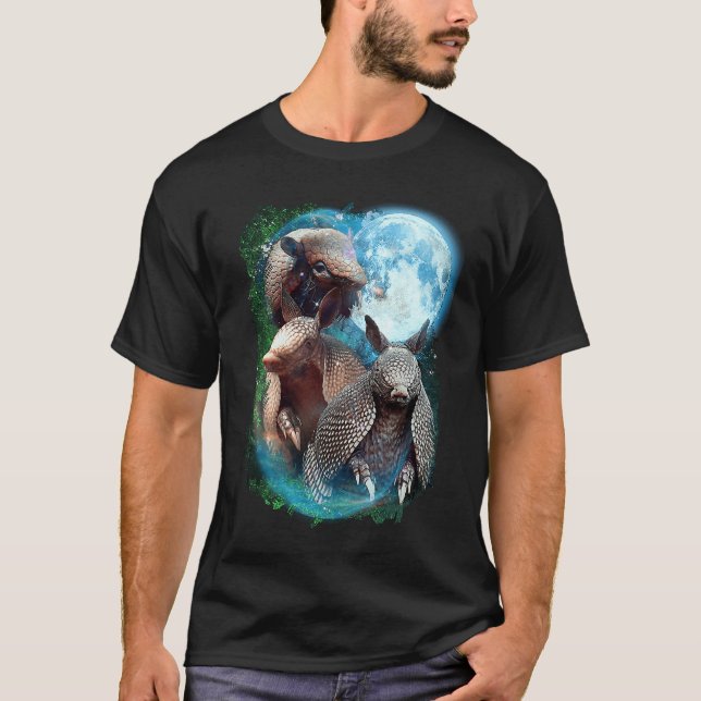 T-shirt 3 Moon Armadillo  Anteater Animal (Devant)