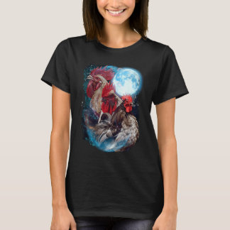 T-shirt 3 Moon Chicken Funny Bird Animal Lovers Graphic Ar