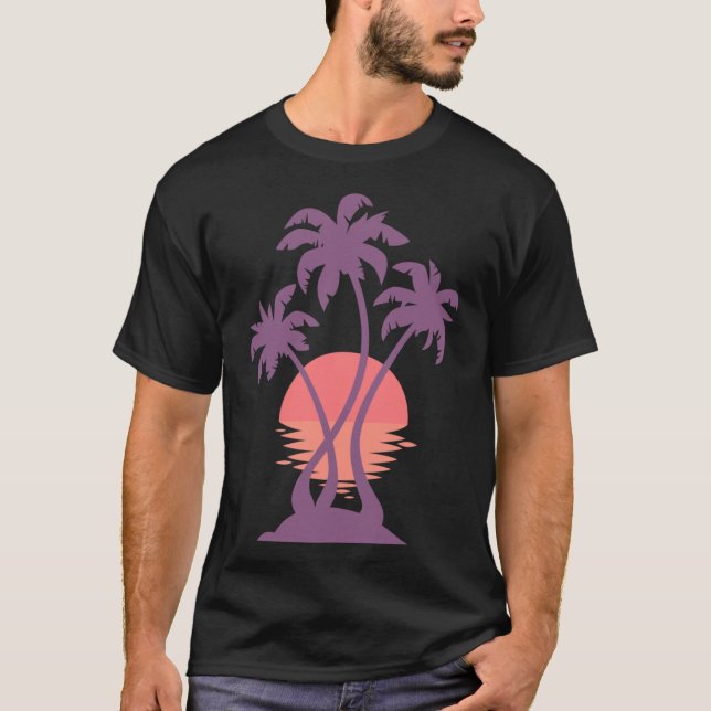 T-shirt 3 Palm Sunset friend (Devant)