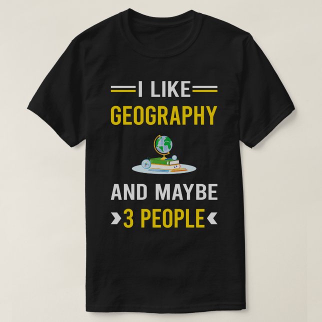 T-shirt 3 Personnes Géographie Géographe (Design devant)