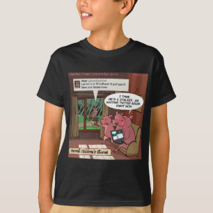 T-shirt 3 petits cochons à l'aise avec les médias sociaux