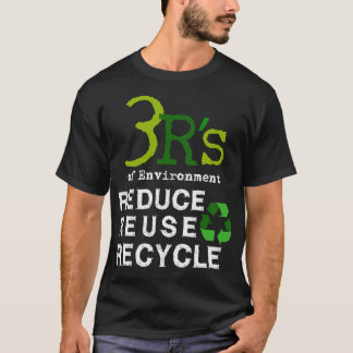 T-shirt 3 R d'environnement Réduire la réutilisation Recyc