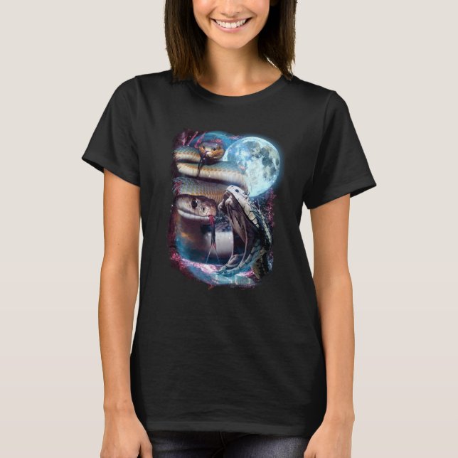 T-shirt 3 Serpent de lune Squamata Reptile Animal (Devant)